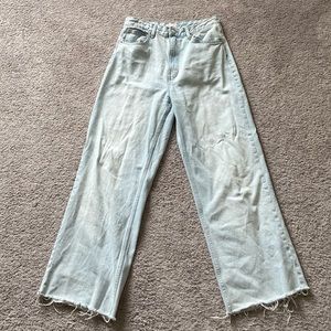 Zara Light washed wide leg jeans